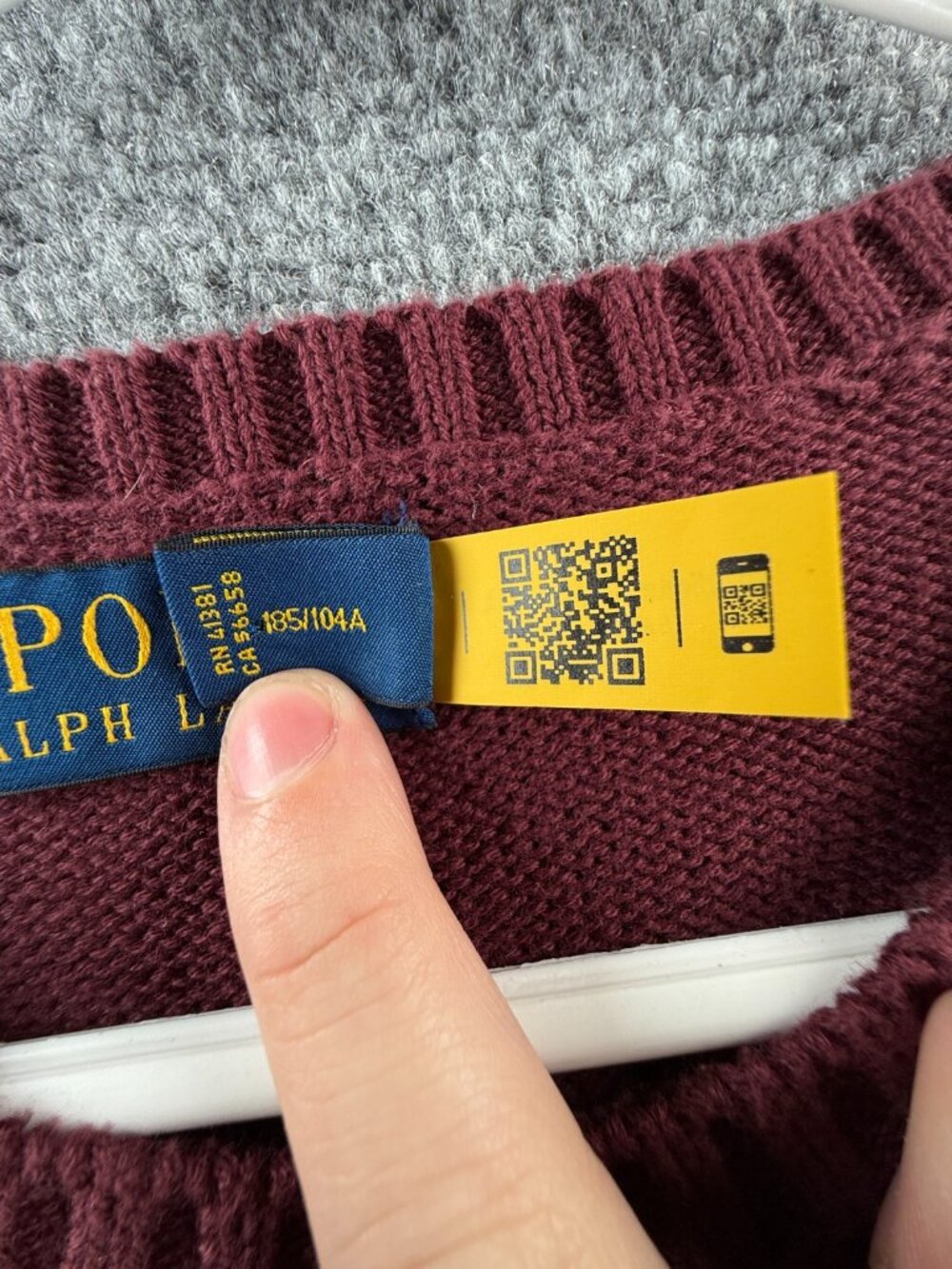 NWOT Polo Ralph Lauren Cotton Crewneck Sweater Red Wine XL Heavyweight Pullover - Picture 11 of 16